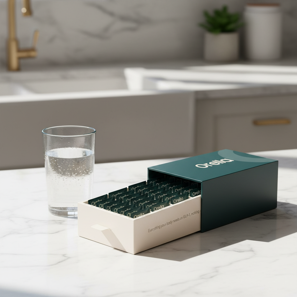 Orella monthly box on a sunlit kitchen counter